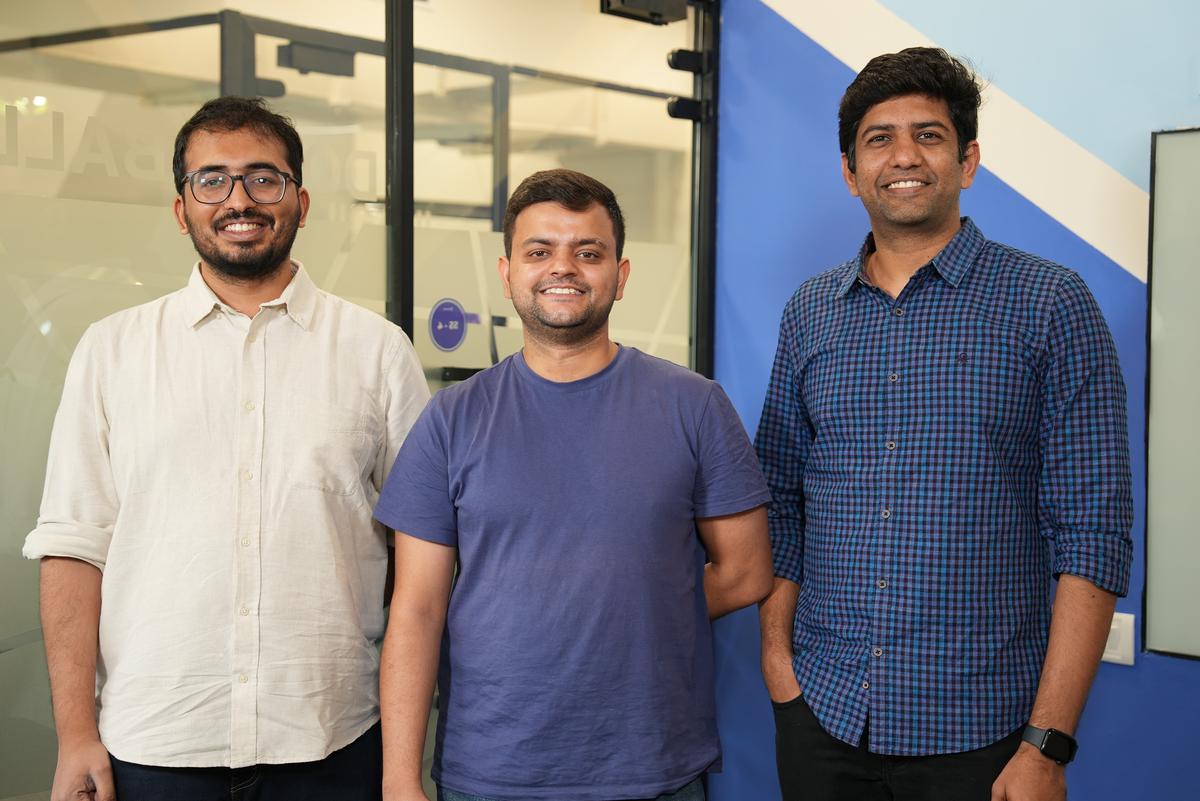 (From left) Gnanesh Chilukuri, Arpit Dave, and Aravind Reddy