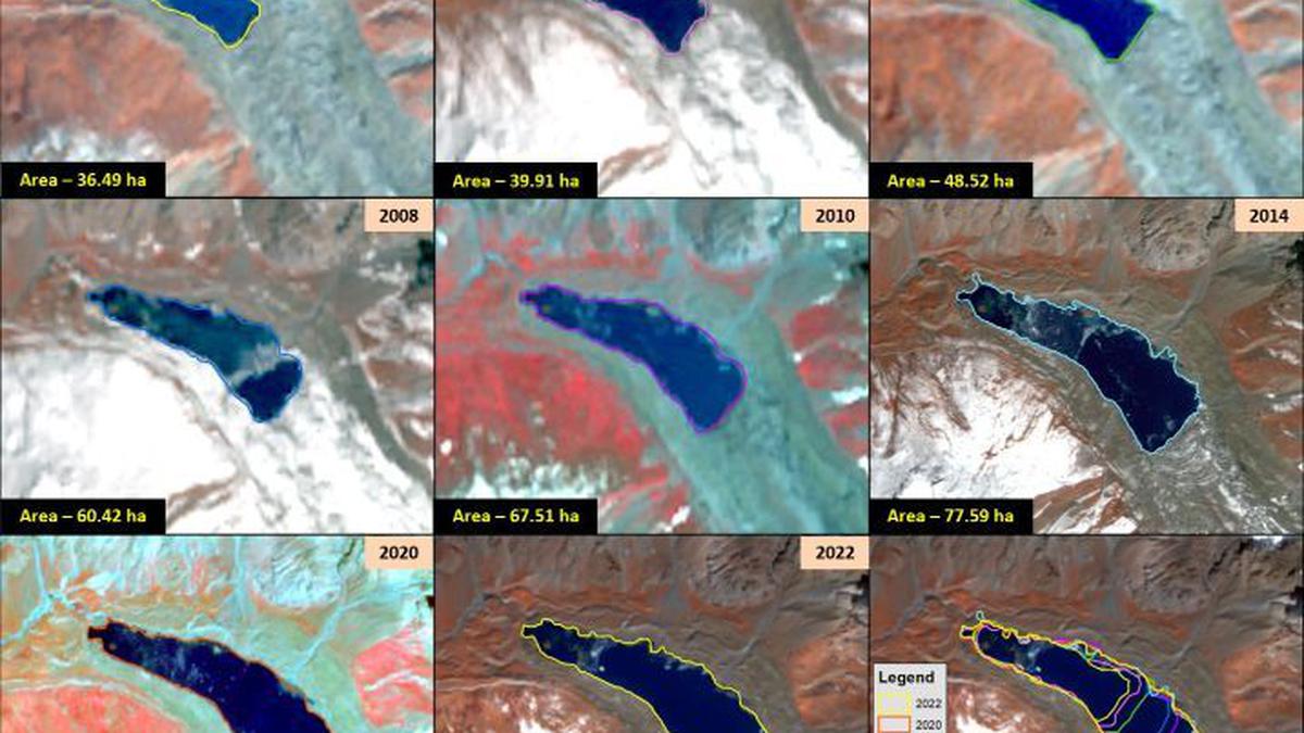 Satellite imagery covering catchments of Indian Himalayan river basins show significant changes in glacial lakes