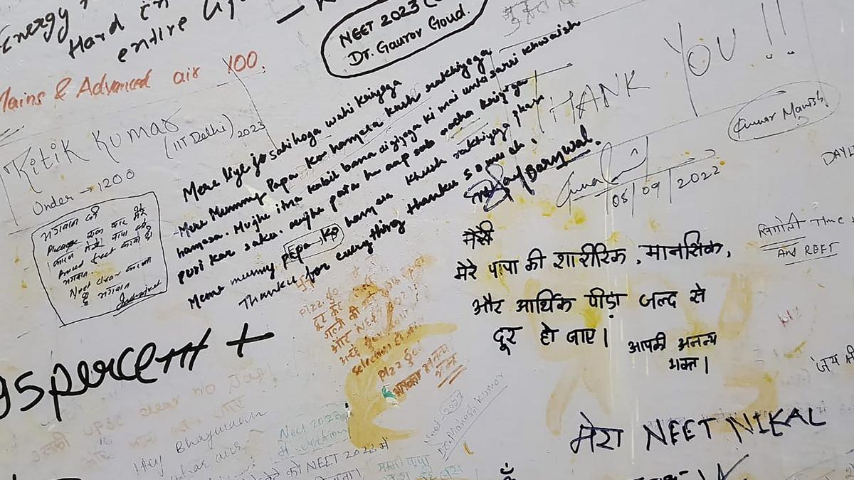 JEE, NEET aspirants in Kota scribble wishes on temple’s ‘wall of beliefs’