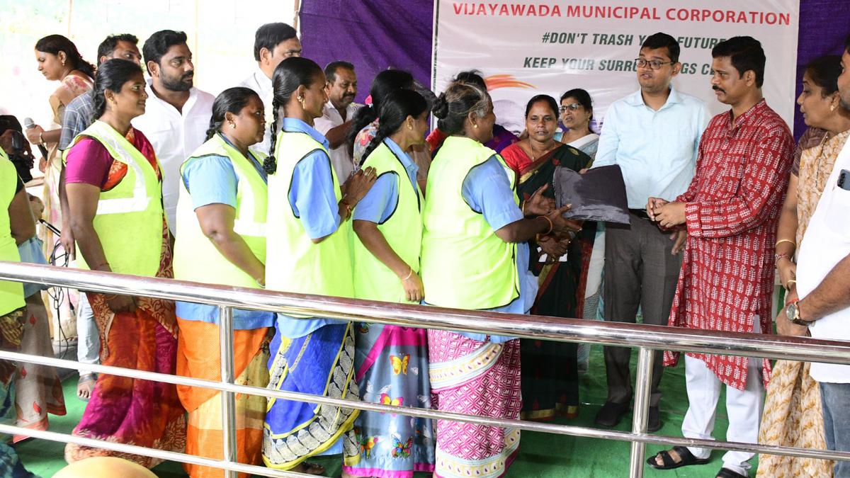 Sanitation workers honoured during cleanliness drive in Vijayawada