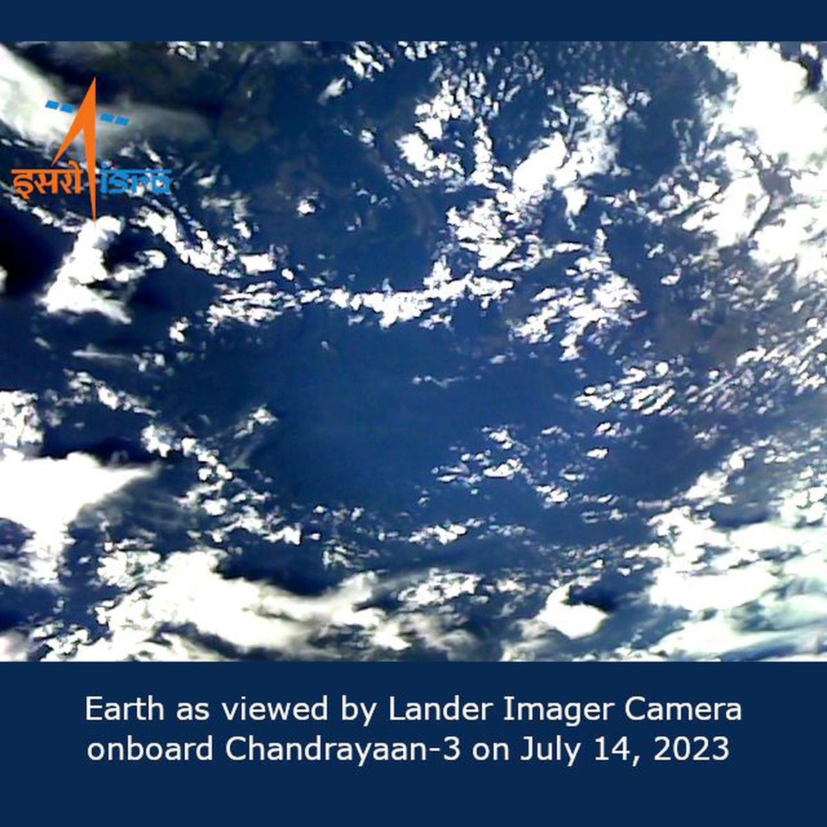 Chandrayaan-3 mission: Earth viewed by Lander Imager (LI) Camera on July 14, 2023.