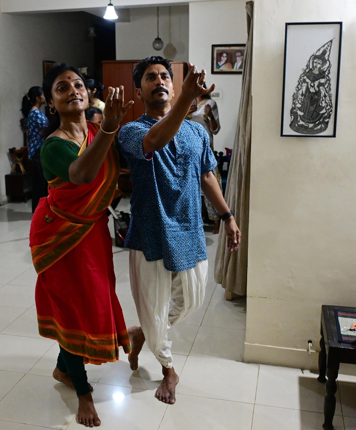 Dancers Renjith and Vijna during the rehearsals for Enchantment