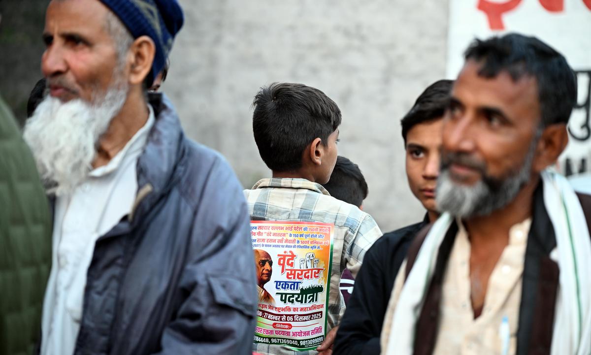 People taking part in the 10-day long Vande Sardar Ekta Yatra in Nuh. People taking part in the 10-day long Vande Sardar Ekta Yatra in Nuh.