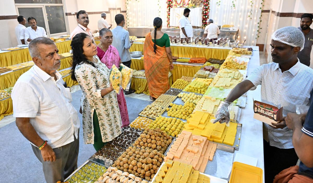 Customers choosing sweets at the Deepavali Mela organised by Coimbatore-based Friends Catering. Customers choosing sweets at the Deepavali Mela organised by Coimbatore-based Friends Catering.