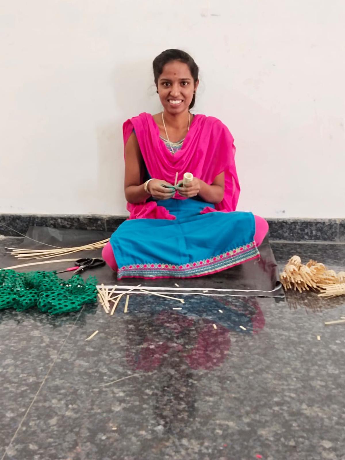 Shanti S is a member of Karnataka-based Mahila Swasahaya Mutual Benefit Trust, a women’s collective making bamboo products.