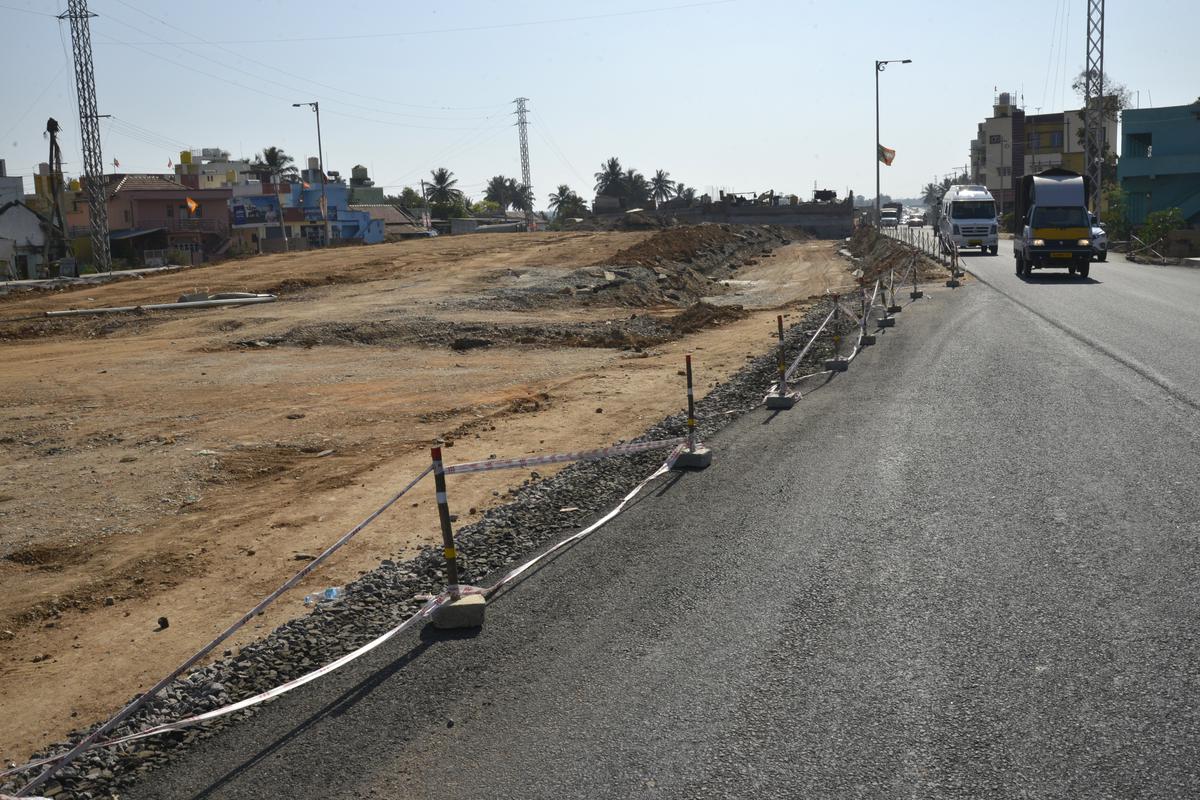 A stretch of Bengaluru Mysuru Expressway that is under construction.