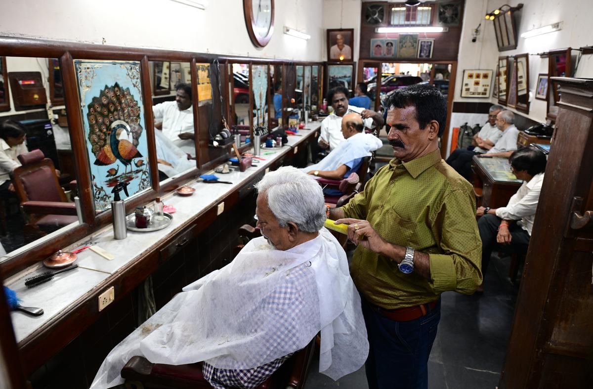 A hair cut in progress.