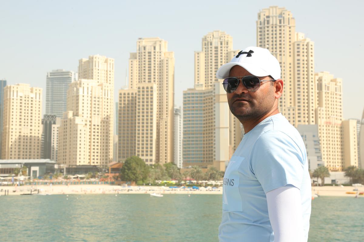 Director Praveen Sattaru, while filming ‘The Ghost’ in Dubai