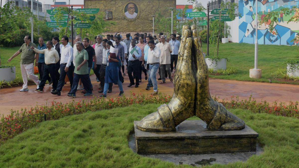 Madras High Court judge inspects Shenoy Nagar park restored by Chennai Metro Rail