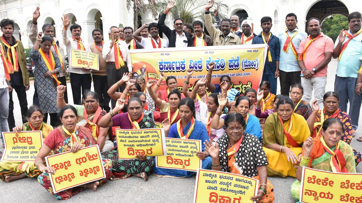 Protest held against alleged diversion of land reserved for Valmiki Bhavan 