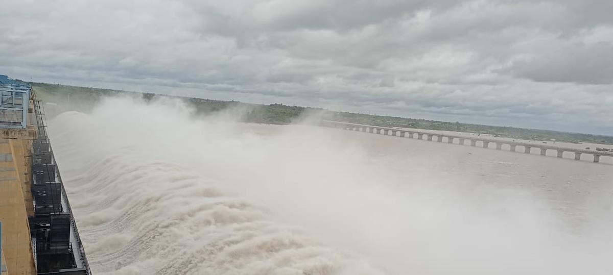 KBJNL authorities discharged water from Basavasagar reservoir and Sannati bridge-cum-barrage constructed across Krishna and Bhima rivers in Yadgir and Kalaburagi district on August 19, 2025.