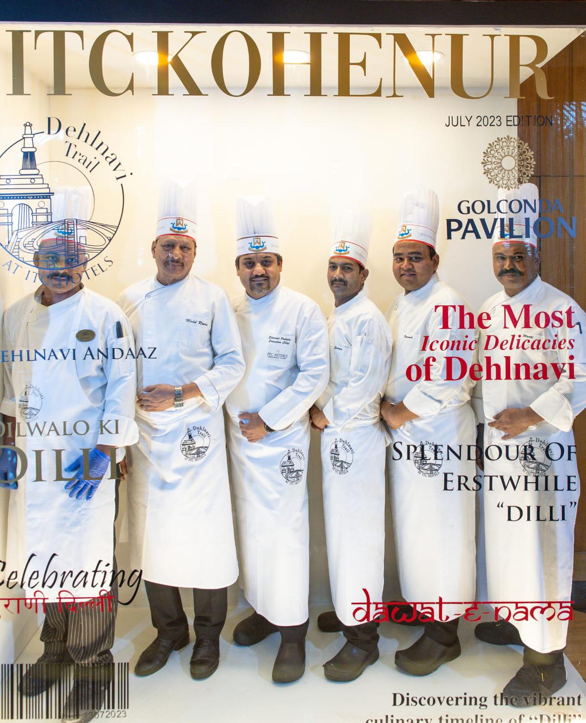Chef Rais (second from left) with executive Chef of ITC Kohenur, Shivneet Pohoja next to him and the rest of the team 