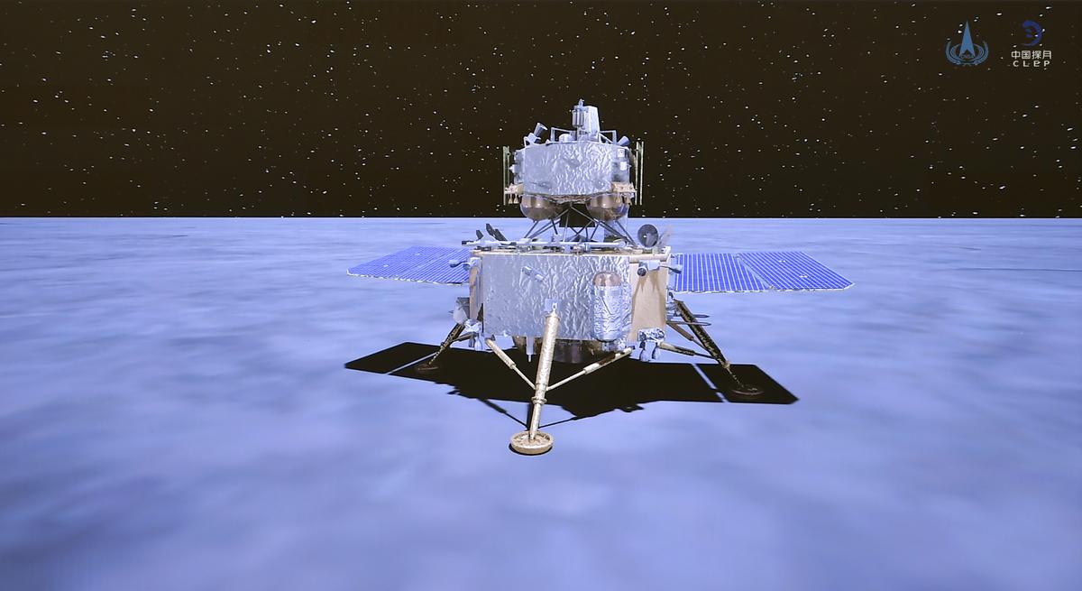 A representation of Chang’e 5 lander on the lunar surface