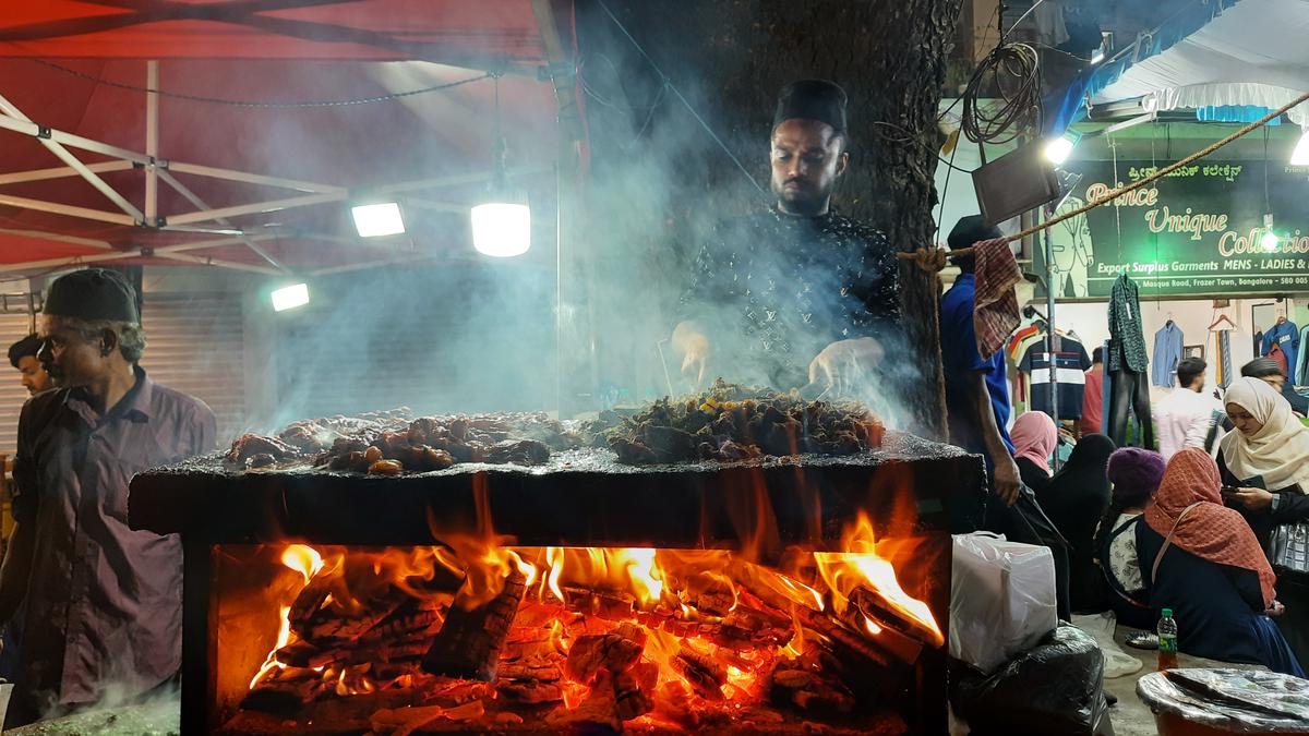 Pathar Ka Ghosht in a food stall at Mosque Road, Frazer Town, Bengaluru during Ramzan