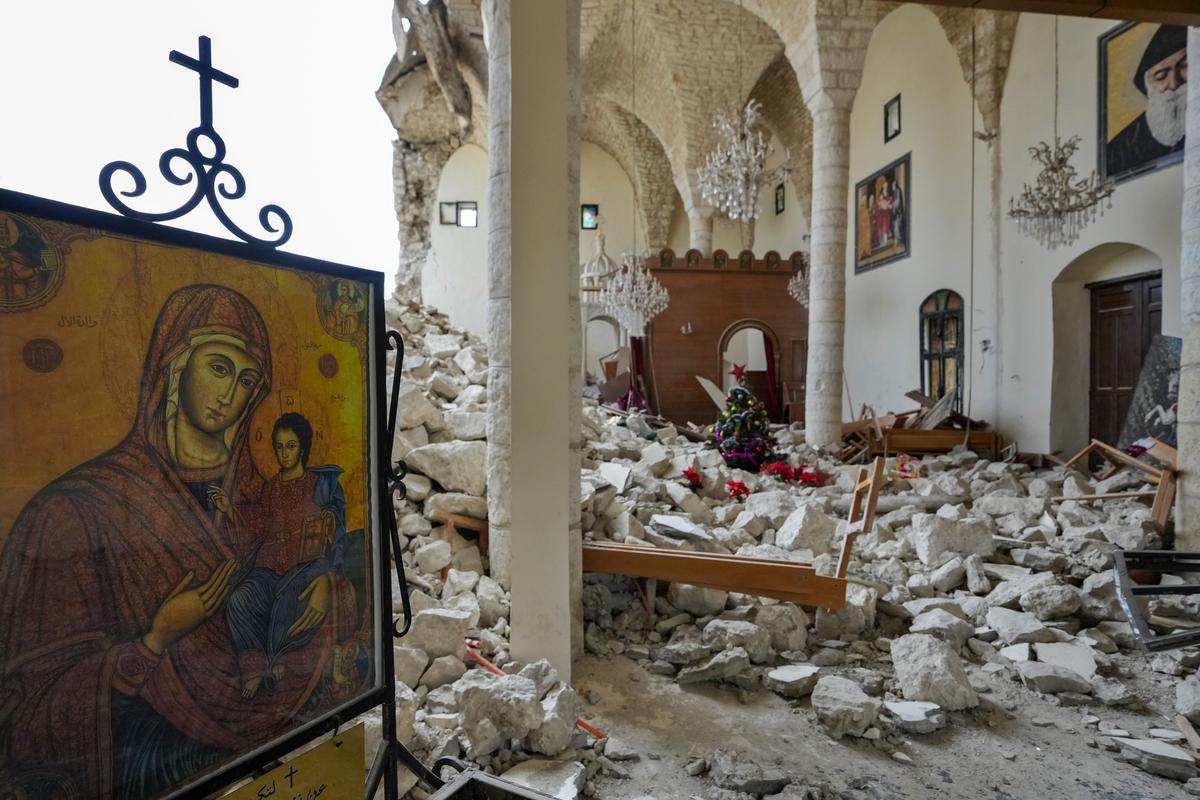 Icons seen inside the St. George Melkite Catholic Church on December 22, 2024.