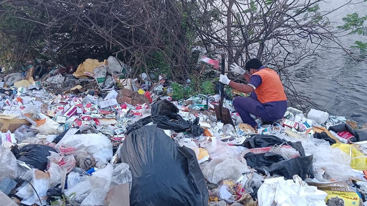 132 kg of biomedical waste cleared from Narayanapuram lake