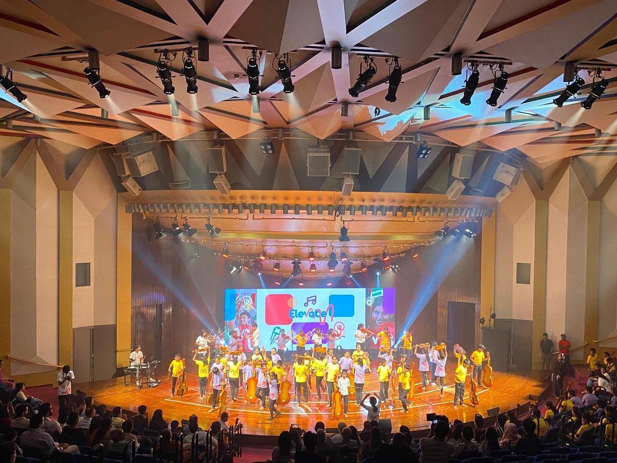 Students performing as part of Elevate at Tata Theatre in NCPA in Mumbai Students performing as part of Elevate at Tata Theatre in NCPA in Mumbai