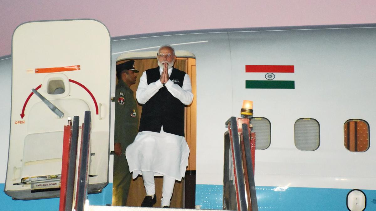 PM Modi arrives in Gujarat on a three-day visit