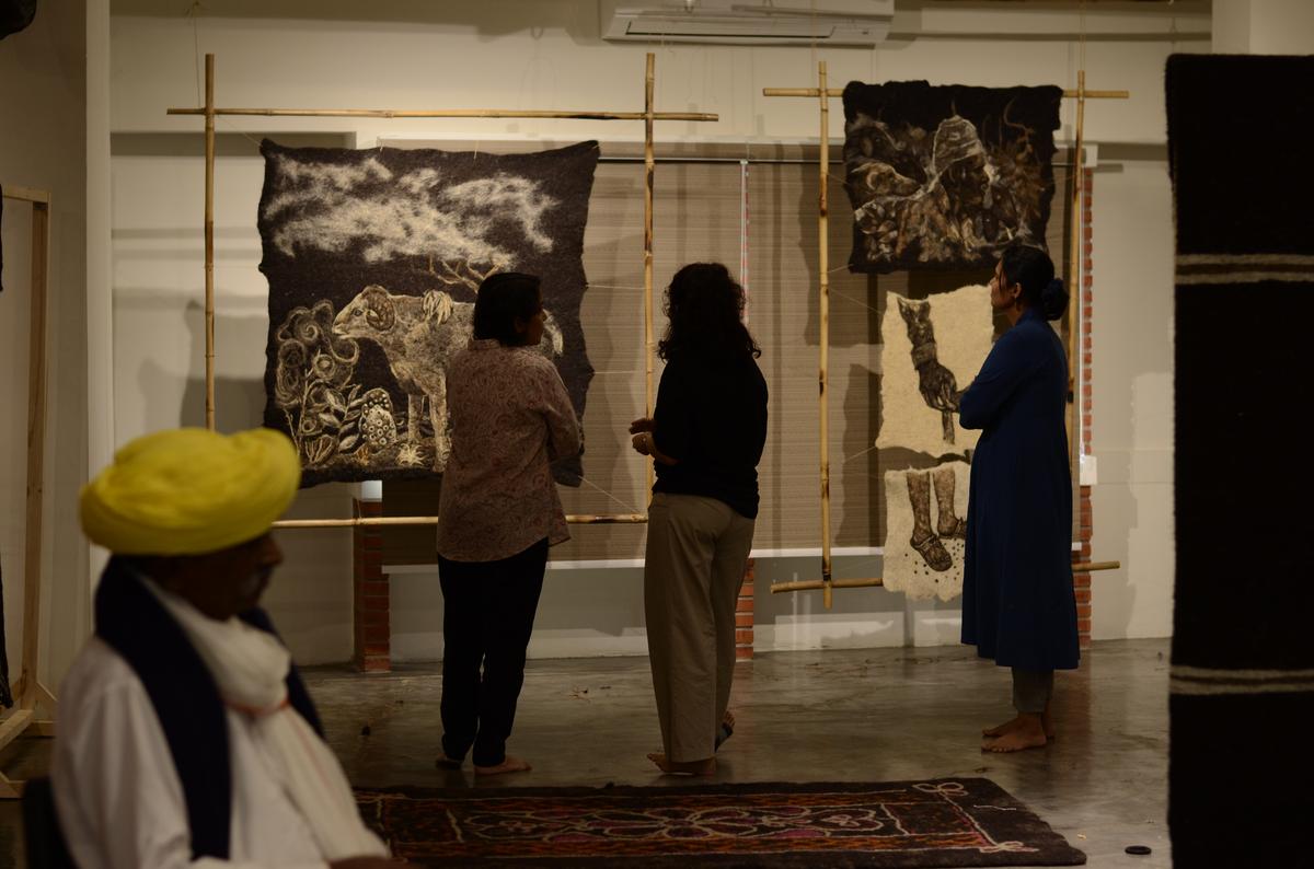 Works of Kuruba community displayed at the event. 