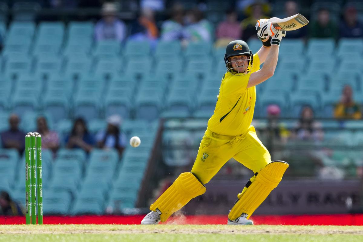 Australia’s Steve Smith bats during the ODI between England and Australia at the Sydney Cricket Ground on November 19, 2022. 