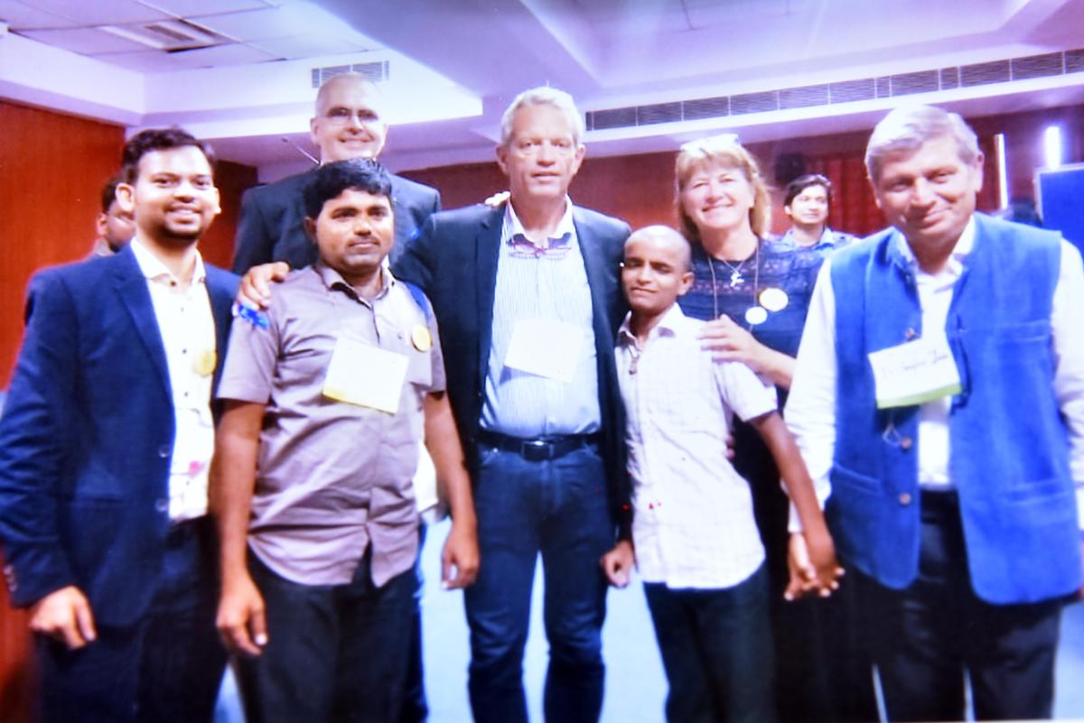 E. Jagadeesh Goud (second from right) along with medical expert during the inaugural function of the Huntington’s Disease Society of India, in Bengaluru in 2019. 