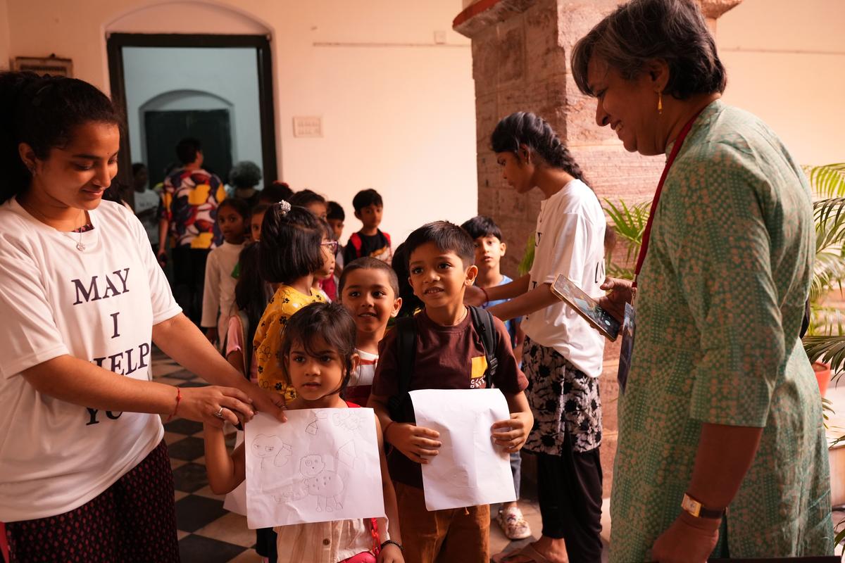Children coming out of the sessions during the previous edition of Vizag Junior Lit Fest in Visakhapatnam.