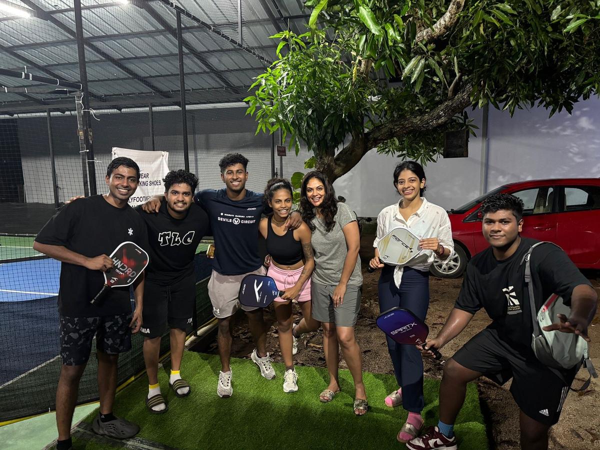 Players after a session at the happy court