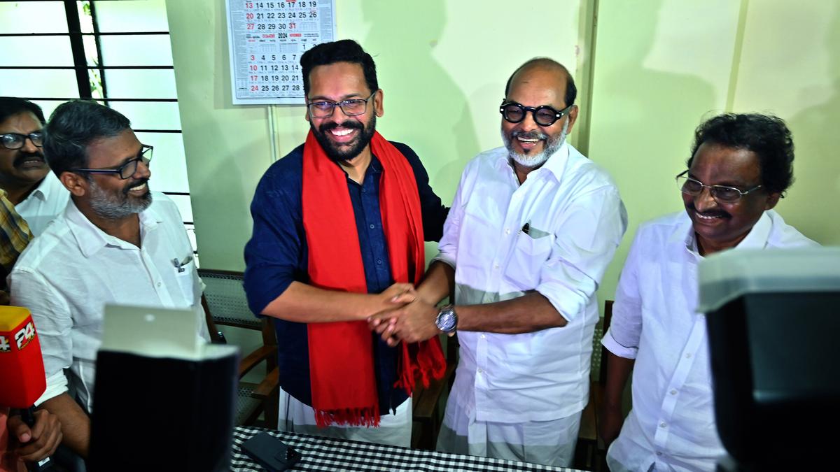 Sarin visits CPI(M) district office, says he will be proud to accept party membership