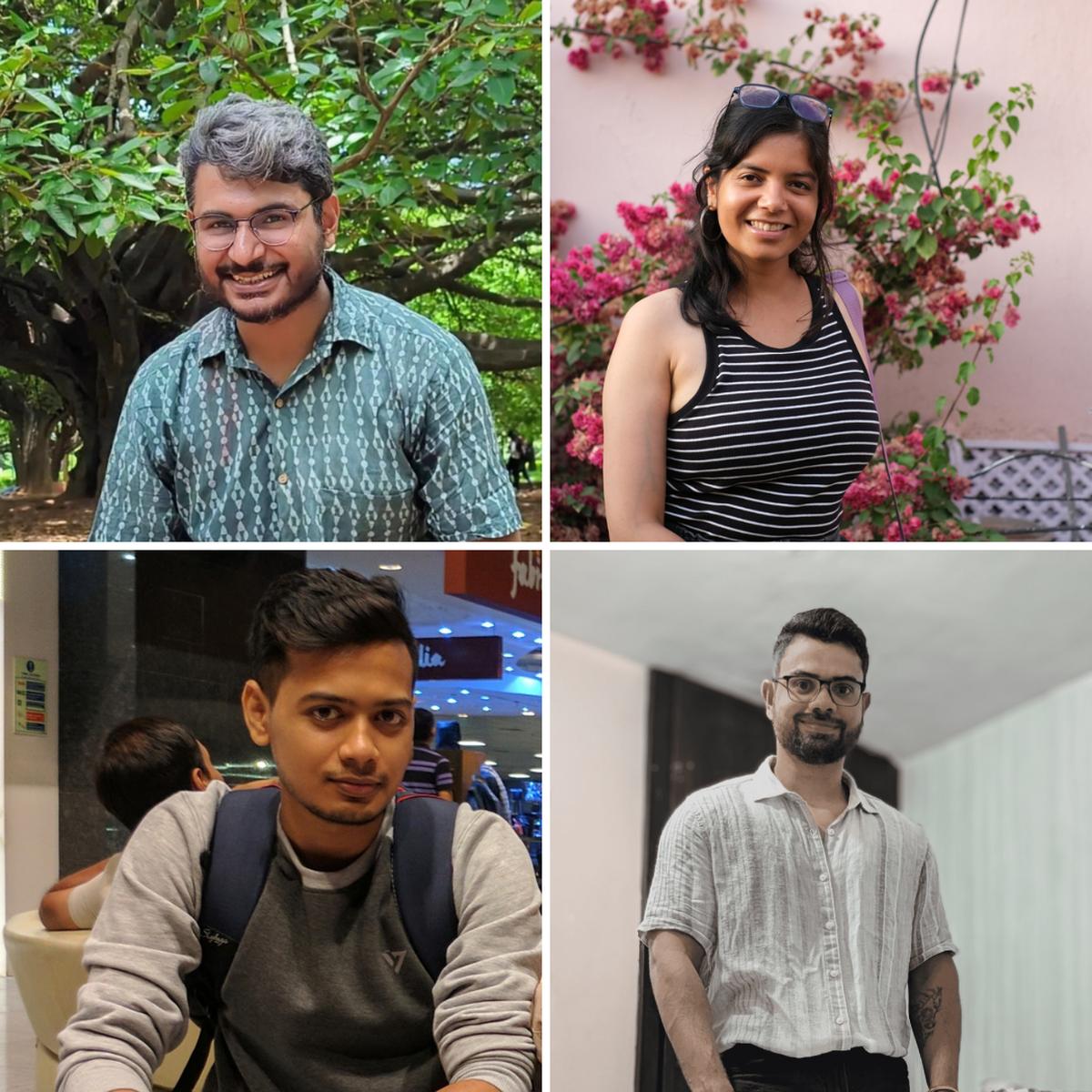 (Clockwise from top left) Founders Harsh Snehanshu, Shruti Sah, Avrojyoti Sarkar, and Sid Zadaun