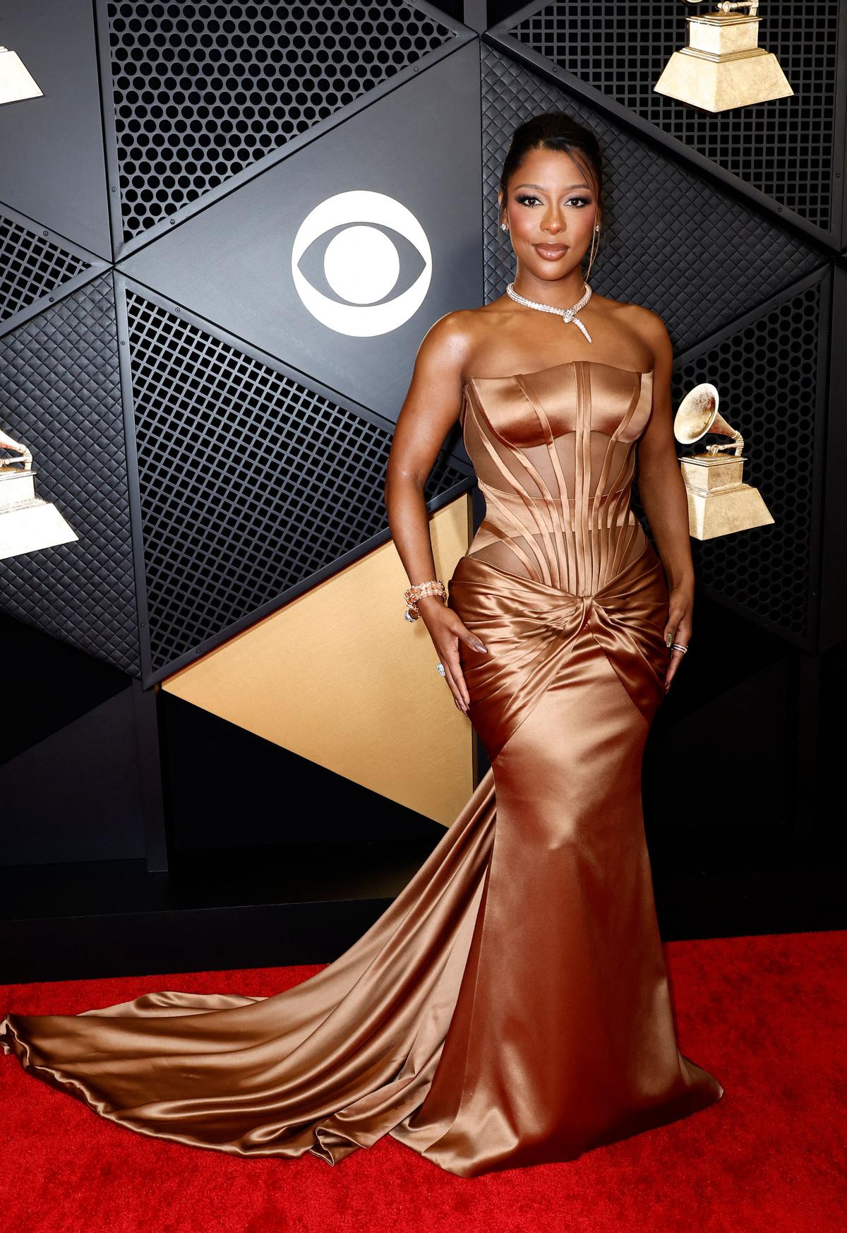 Victoria Monét attends the 66th GRAMMY Awards at Crypto.com Arena on February 04, 2024 in Los Angeles, California.