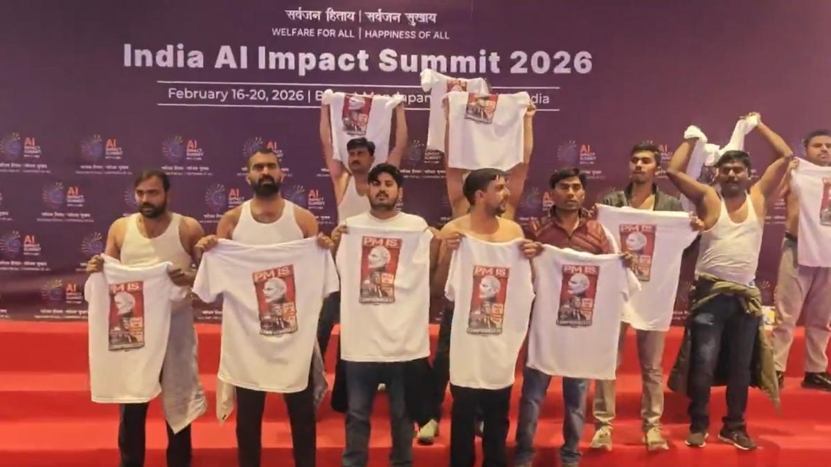 India AI Summit 2026 Day 5 LIVE: At least 10 Youth Congress members detained for staging protest at expo hall India AI Summit 2026 Day 5 LIVE: At least 10 Youth Congress members detained for staging protest at expo hall