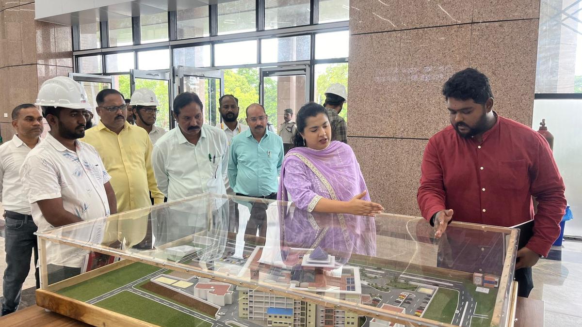 Official inspects construction work at Jayadeva hospital in Kalaburagi