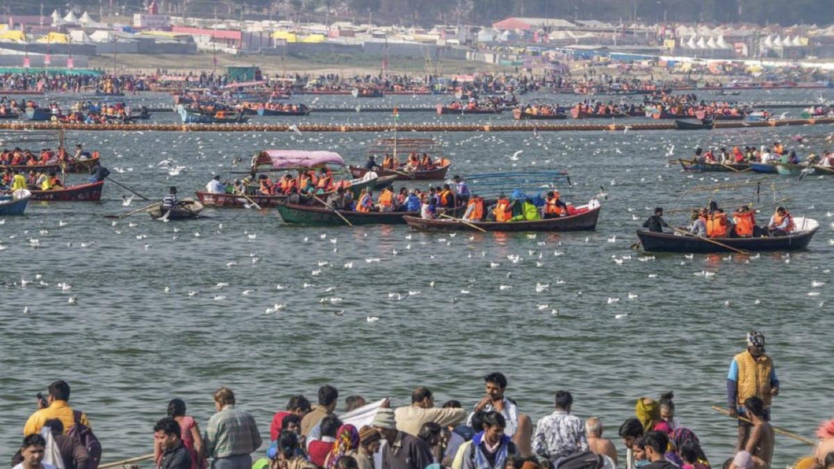 Devotees take holy dip at Triveni Sangam on the fourth day of Maha Kumbh