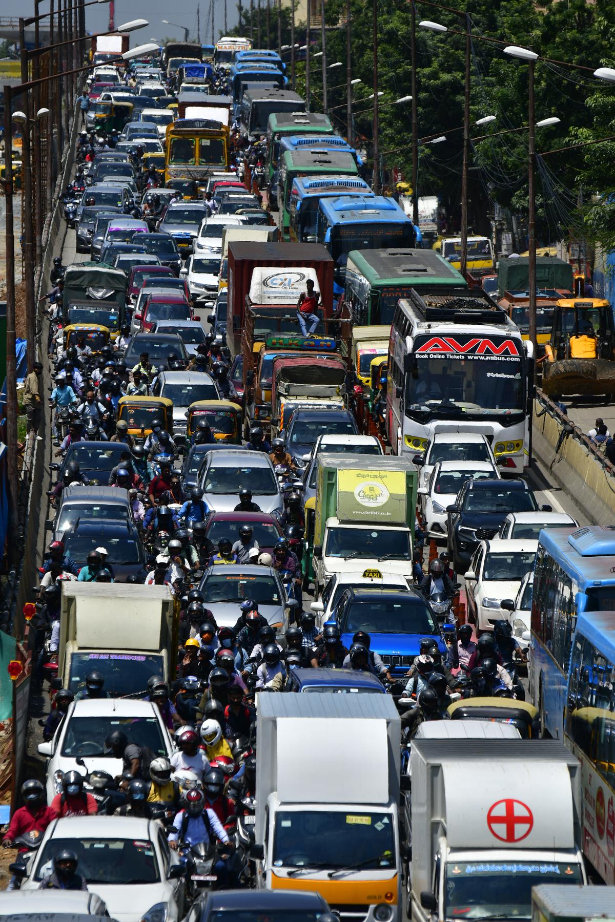 File photo of congestion in Outer Ring Road (ORR). 