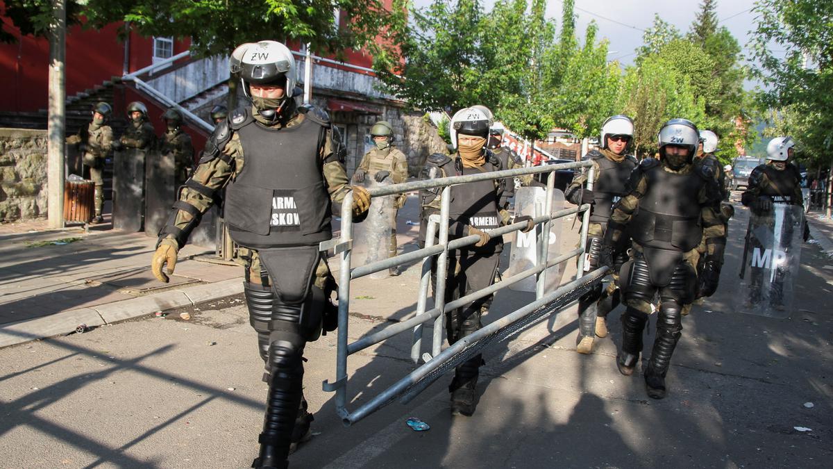 NATO soldiers on guard in Kosovo Serb town after clashes