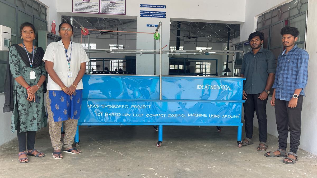 College faculty and students develop low-cost dyeing machine in Erode