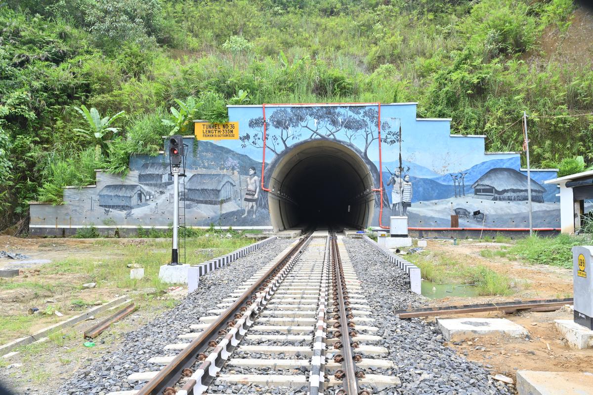 The Krung Bridge at Sairang on the 51.38-kilometre railway line. 