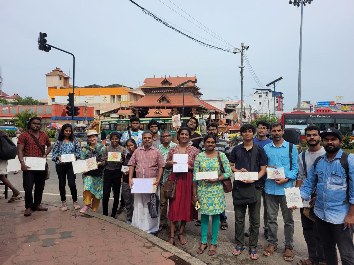 Members of Urban Sketchers Thiruvananthapuram after a sektchmeet. Members of Urban Sketchers Thiruvananthapuram after a sektchmeet.