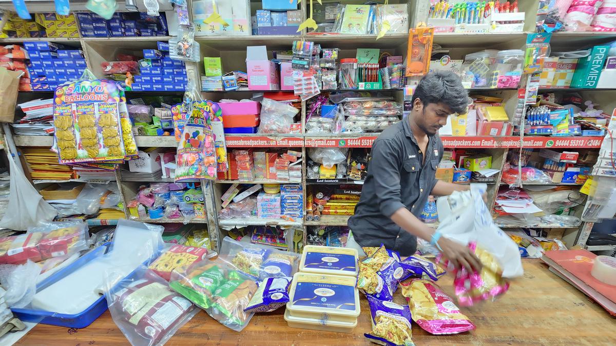 Sweets and snacks from Adyar Anandha Bhavan being packed to be sent to the US