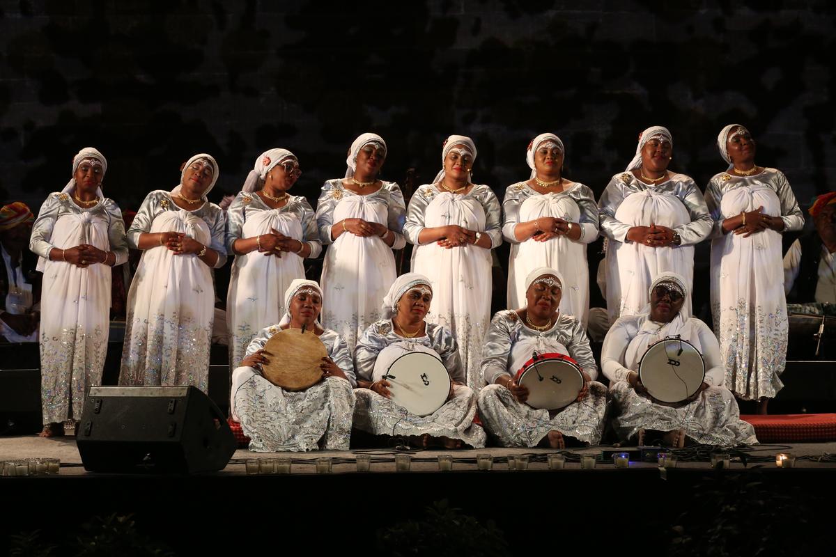  A women’s ensemble peerforming Deba, an art of Sufi origin