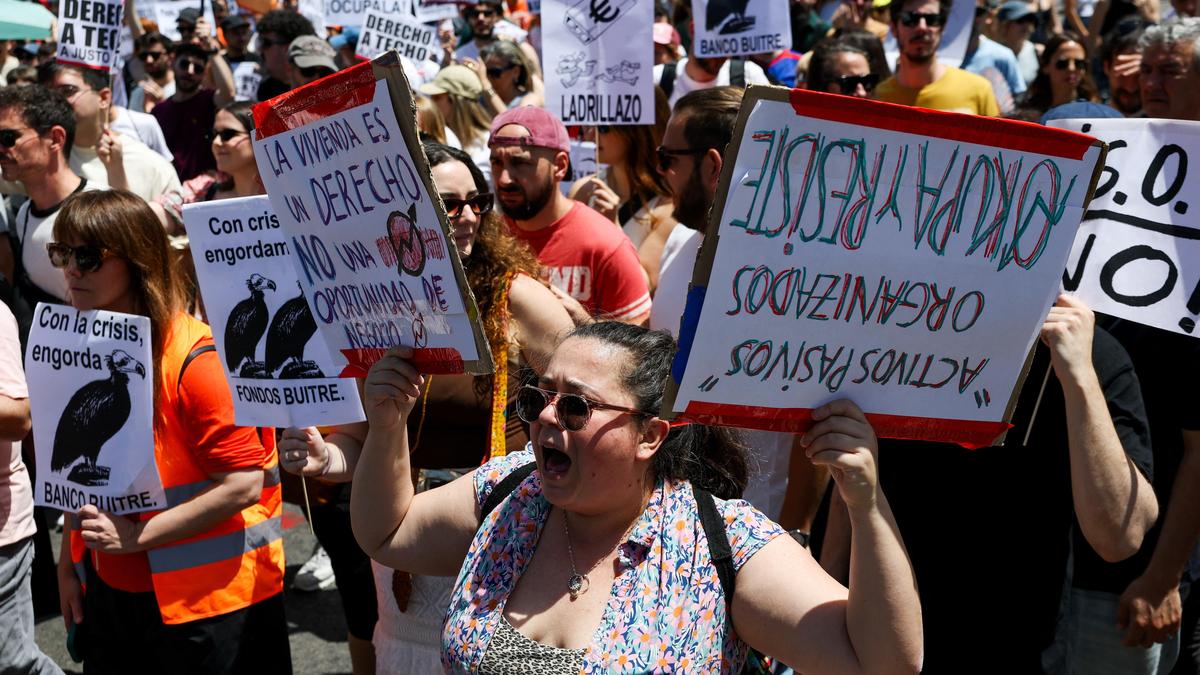 Thousands in Spain's capital protest increasing housing costs