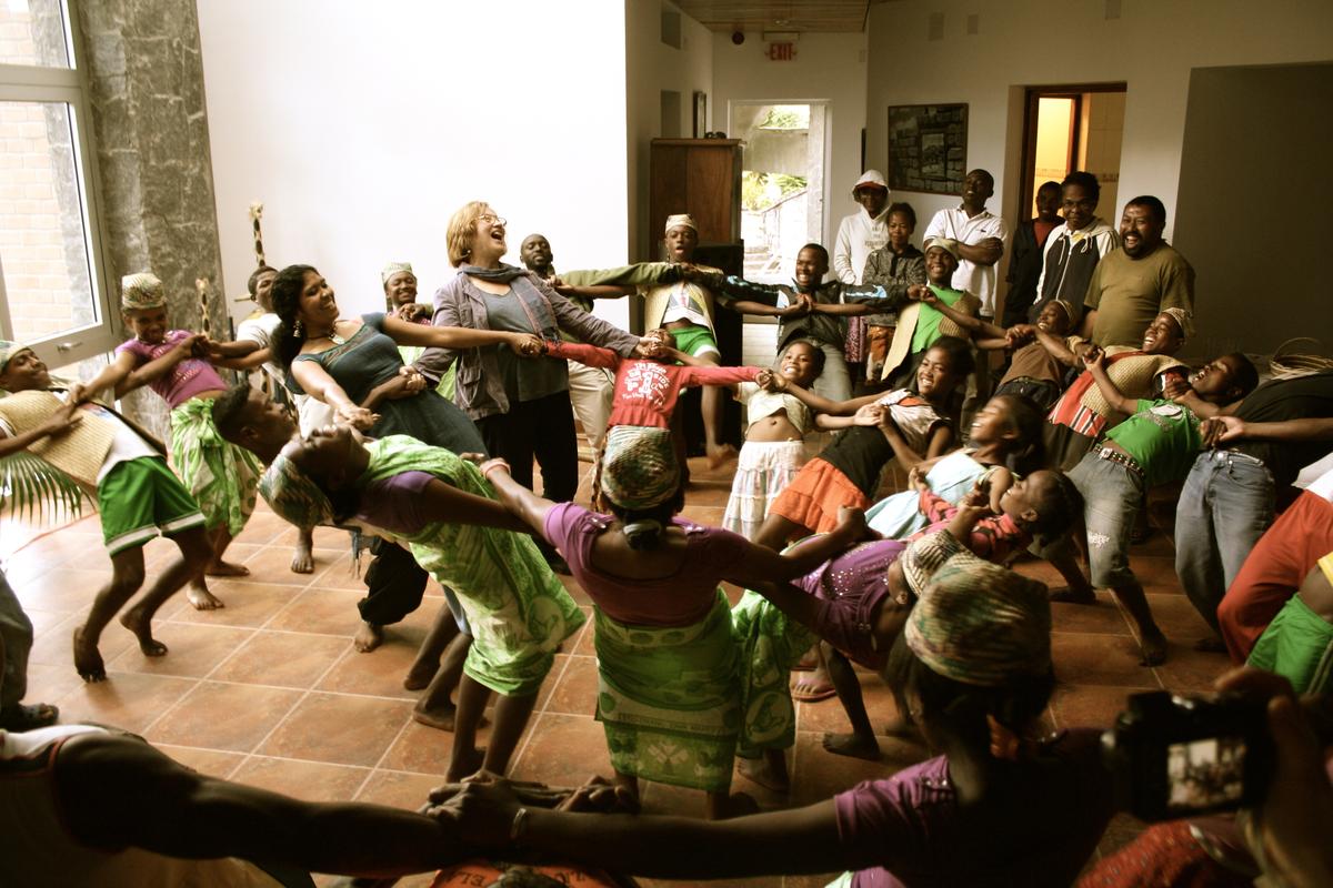 Sangeeta (centre left) in Madagascar with a community project in Ranomafana Natural Park 