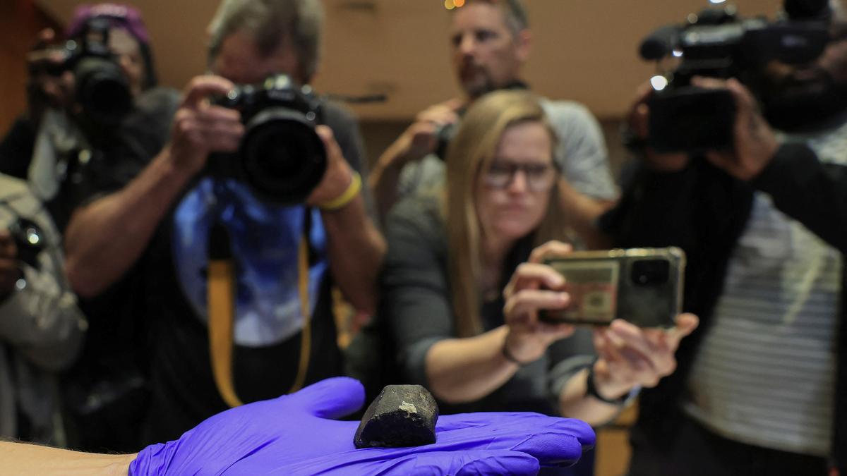 South African scientists unveil fragment of motorcycle-sized meteorite