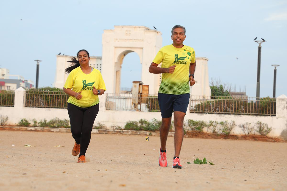 Training at Besant Nagar beach, Chennai.