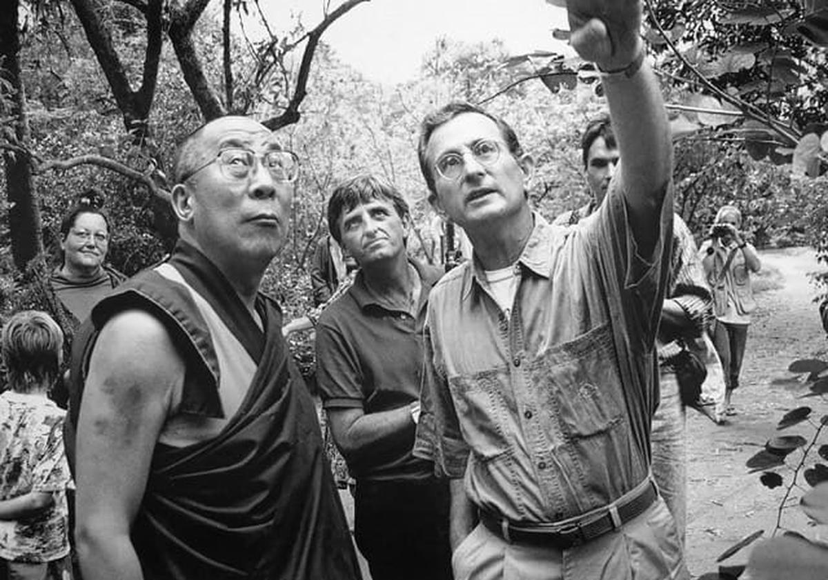 John Mandeen, whose photographs will be exhibited at an expo at Auroville’s Centre d’Art, with Dalai Lama who visited the spiritual township in 1993.
