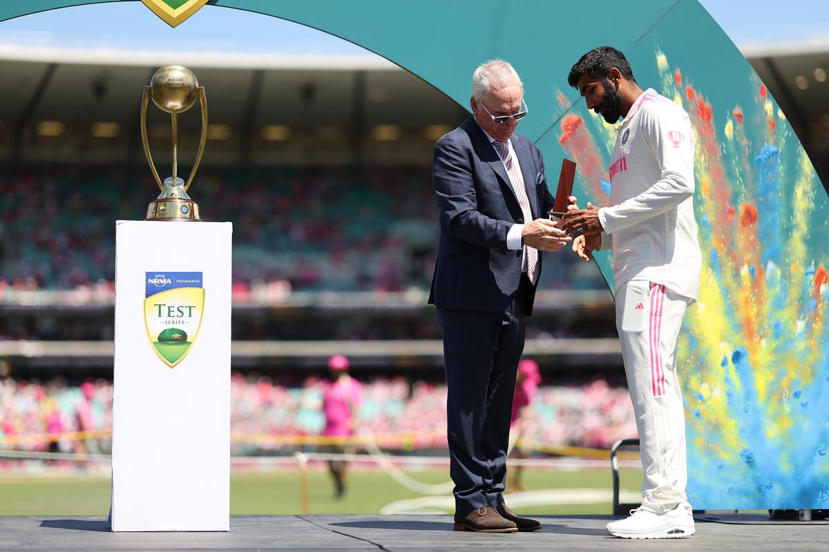 Jasprit Bumrah will be presented with the Player of the Series award by Allan Border on the third day of the fifth and final Test in Sydney on January 5, 2025.