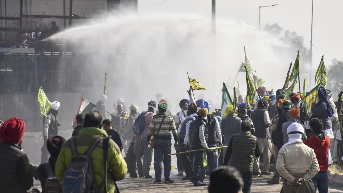 ‘Dilli Chalo’ march: Tear gas, water cannon used against protesting farmers at Shambhu border