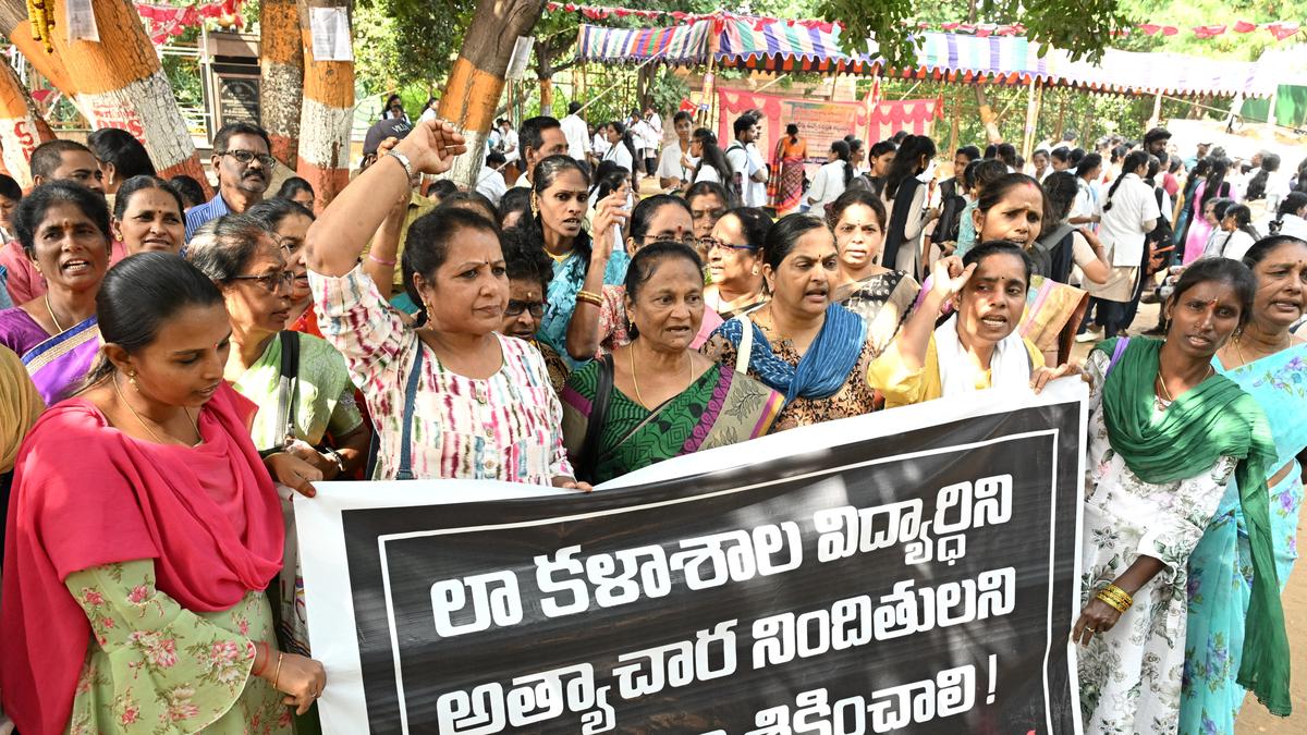 Alleged gangrape of law student: protests staged in Visakhapatnam