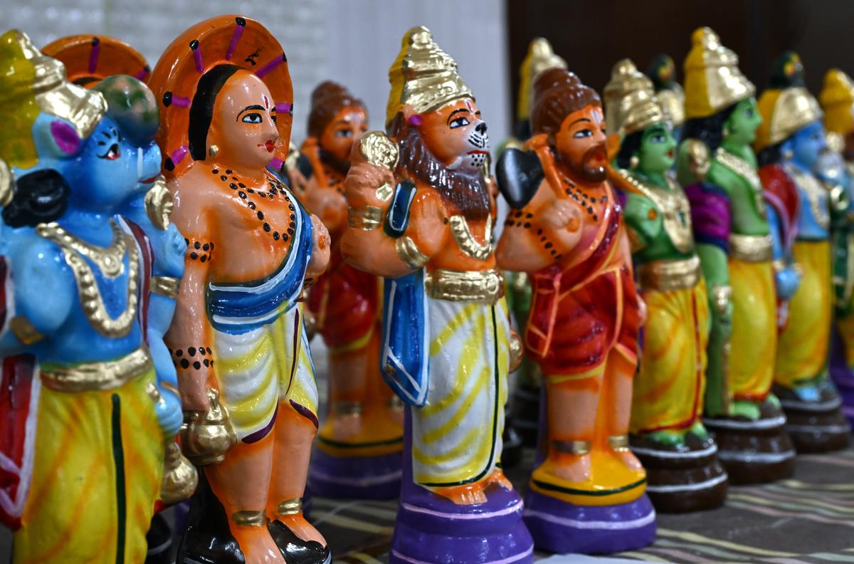 A bommakolu on display at the Gramajana Samooham Hall, Ernakulam, in connection with Navarathri celebrations 