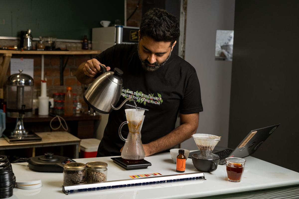 Mithilesh Vazalwar of Corridor Seven coffee roasters